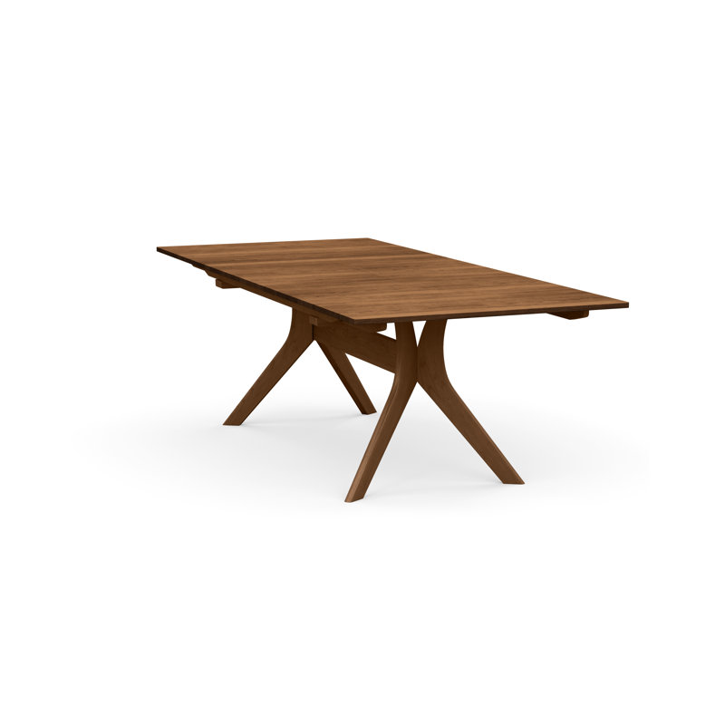 Audrey Extendable Solid Wood Trestle Dining Table, Saddle Cherry, 72" L x 42" W