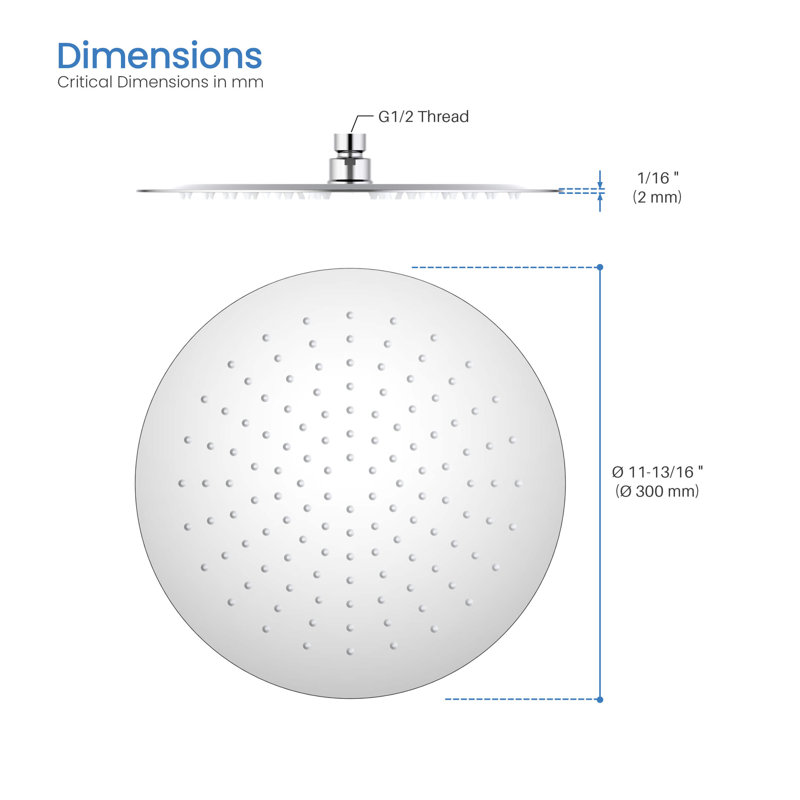 Rain Adjustable Shower Head 1.75 GPM GPM, Chrome