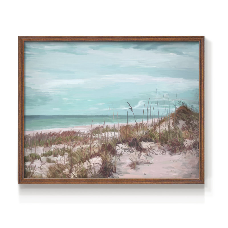 Dramatic Dunes IV - Reproduction encadrée - Restickable, H 22 po x l 28 po, Noyer