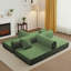 Canapé-lit futon convertible 4 en 1 en velours côtelé, 63 pouces, avec 2 oreillers, aucun assemblage requis-1443662618-1490432191