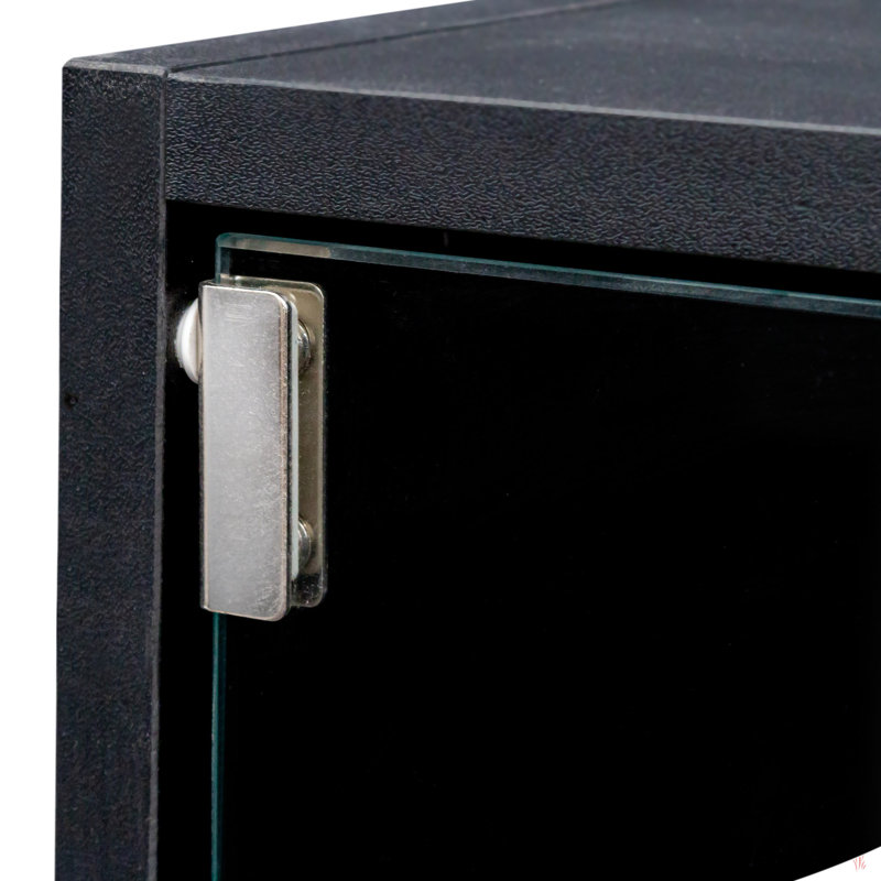 Glass Door Shoe Box Shoe Storage Cabinet Sneaker Display With Led Light, Black