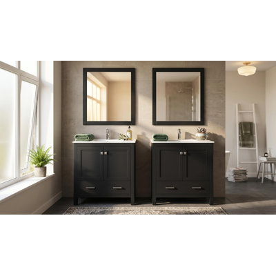 Meuble-lavabo double 60 po avec rangement