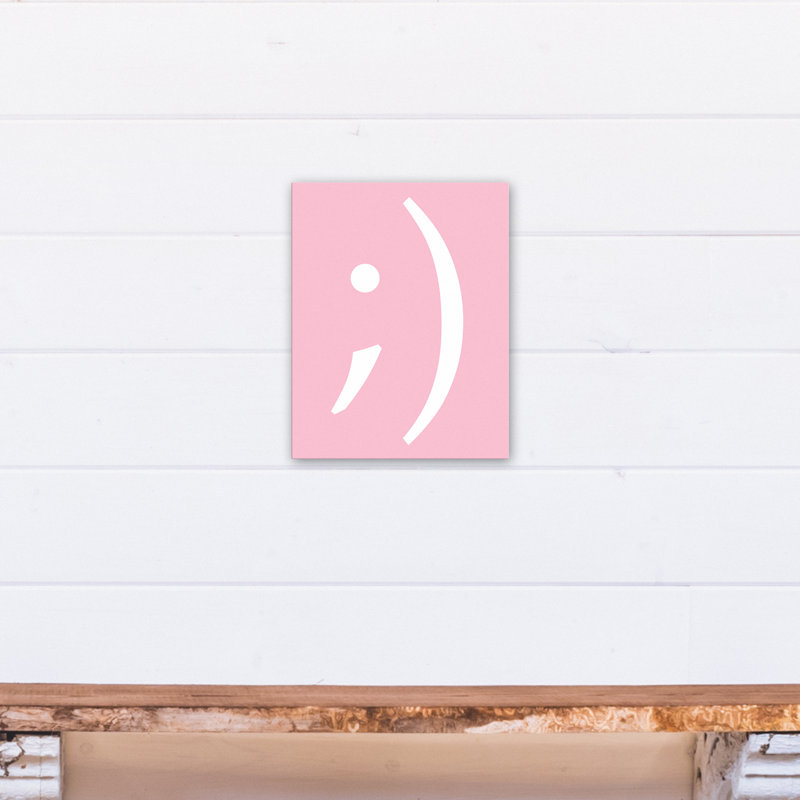 Art sur toile émoticône Butcher, H 14 po x l 11 po x P 1,25 po, Rose