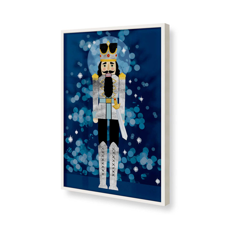 Classic Nutcracker in Blue I Print, Opaque White Single Picture Framed, 17" H x 13" W x 1.25" D