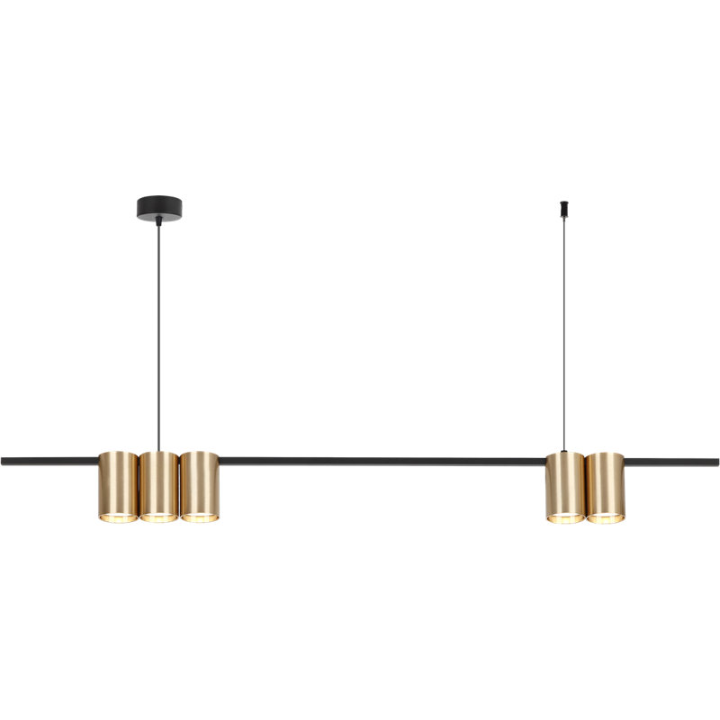 Genesis 5 - Light Kitchen Island Pendant, Black, Gold