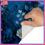 Tapis de bain bleu à motif floral-1907471506