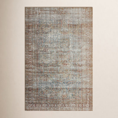 Chris Loves Julia x Loloi Jules Oriental Lagoon/Brick Area Rug