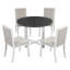 Ensemble de table de salle à manger 5 pièces pour 4 personnes, table de salle à manger ronde pour 4 personnes avec chaises rembourrées, ensemble de table de cuisine de ferme avec rallonge amovible, extensible