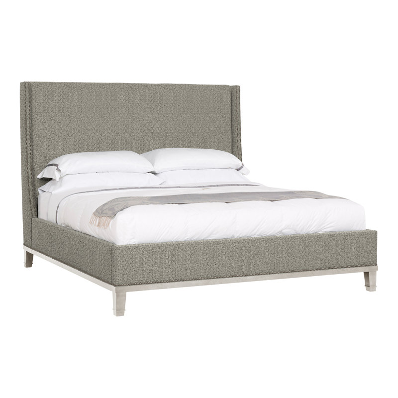 Michael Weiss Upholstered Wingback Bed, Casa Blanca, Tuck Graphite