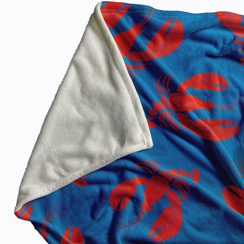 Foxfield Plain Weave / Muslin Throw Blanket, Blue/Red