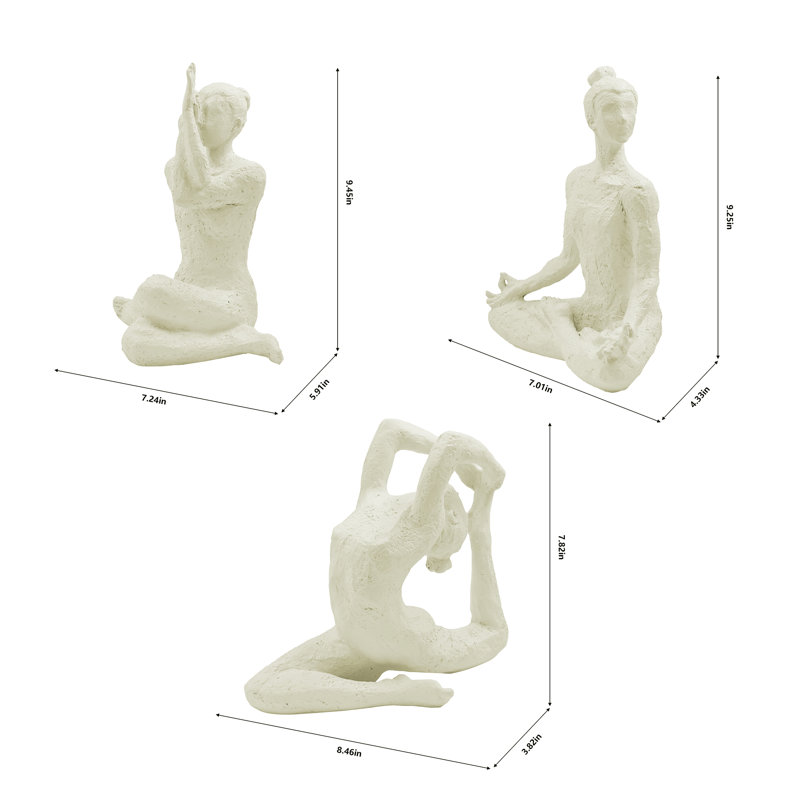 Abstract Yoga Pose Sculpture Set