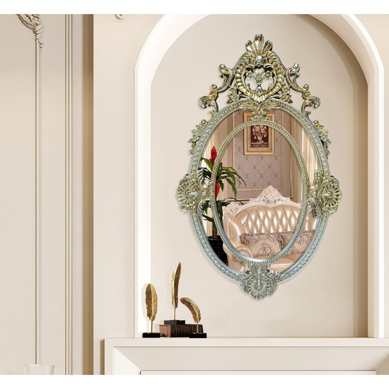Daylan Solid And Engineered Wood Flat Mirror, 54" x 34", Silver