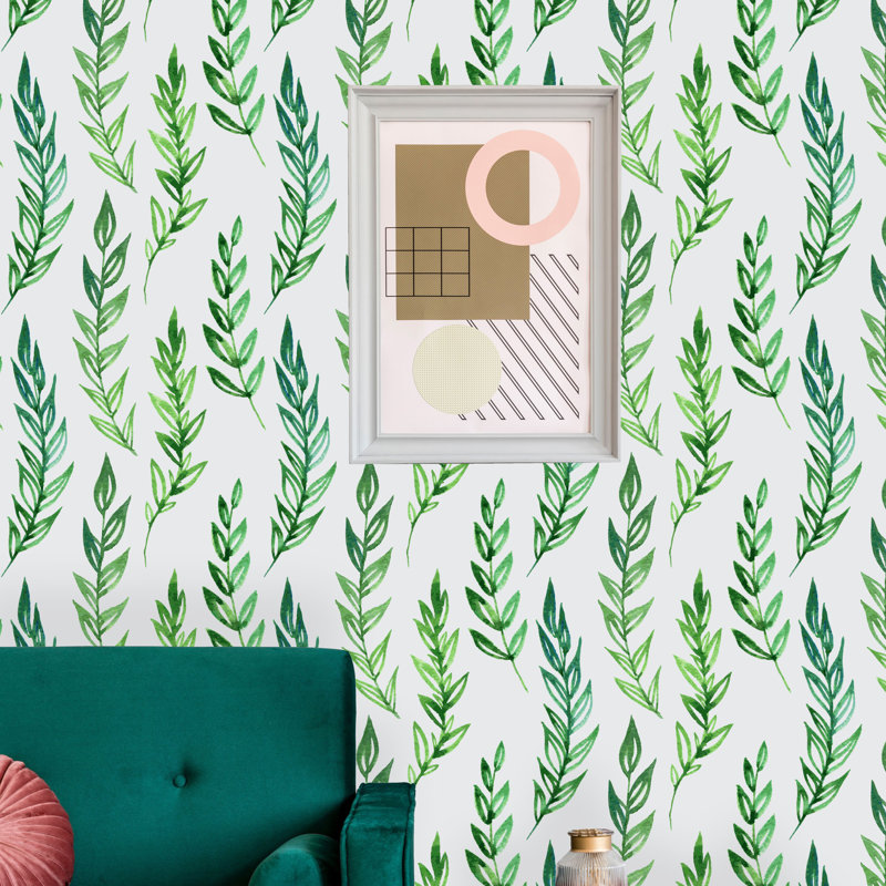 Rouleau de papier peint adhésif Ives Fern, L 16,67 po x l 25 po
