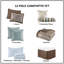 Ensemble d'édredon 12 pièces avec draps en coton bleu / brun très grand-119418699-119418695