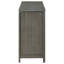 Commode Ren, 6 tiroirs, détails de ton laiton, poignées de bar, bois gris foncé
