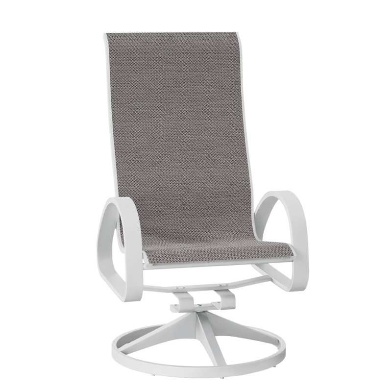 Fauteuil de patio pivotant Hiraku, Blanc texturé, Sicile
