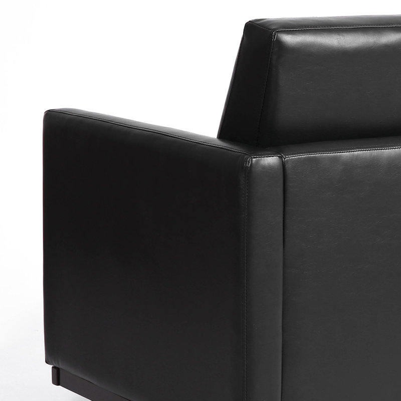 Fauteuil rembourré pivotant, Similicuir noir