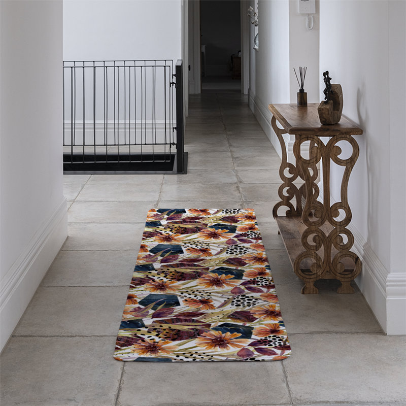 Runner Martine Floral Shag 68cm X 235cm Area Rug