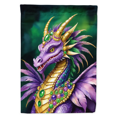 Double Sided 40'' H x 28'' W Polyester Mardi Gras House Flag