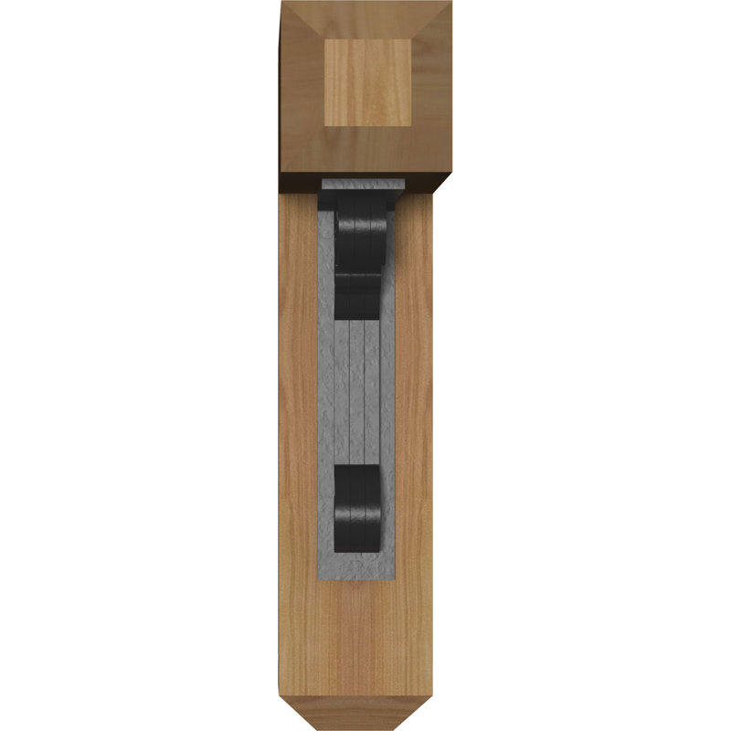 Fleur de lys triple support artisanal Ironcrest, 18"H x 15 1/2"D, 3 1/2"W x 4"T Western Red Cedar (Smooth)