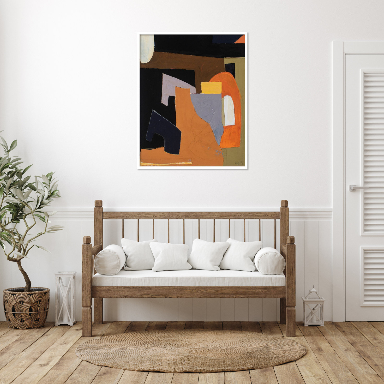 Solano "The Olive Press Room" Print, 41" H x 33" W, White