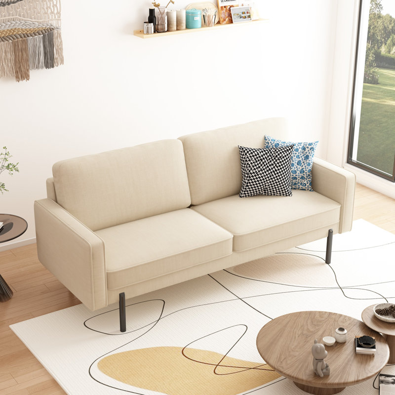Menashe Upholstered 71'' Sofa, Beige 100% Linen