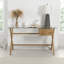Kol Glass Top Metal Base Writing Desk