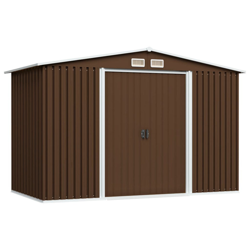Garden Storage Shed 257 x 205 x 178 cm Steel, Brown