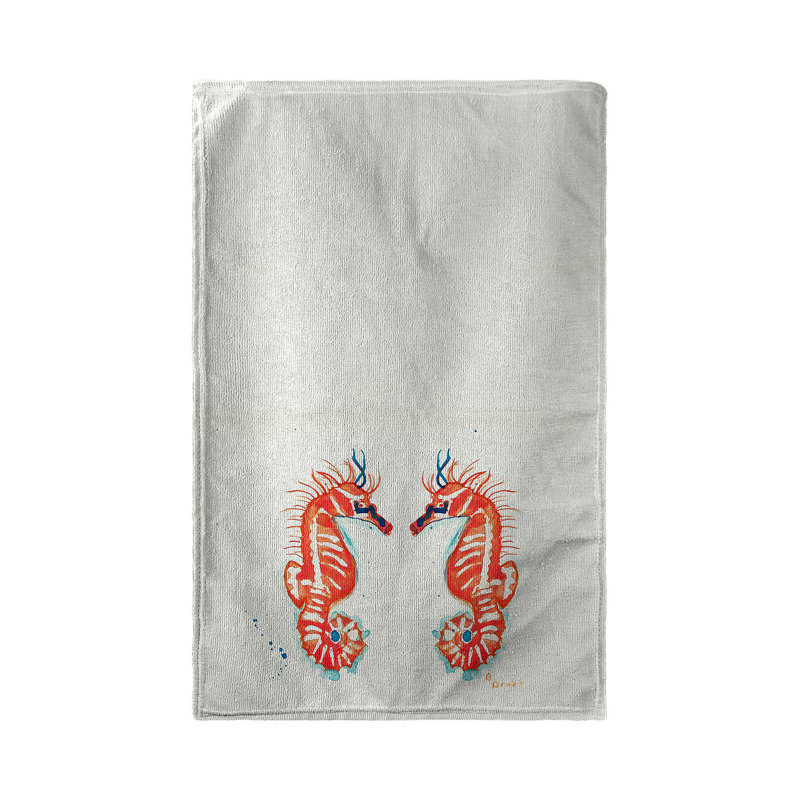 Serviette de thé à chevaux corail sea