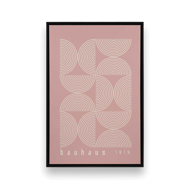 Bauhaus Flow, Cadre flottant noir satiné, Rose, H 30,75 po x l 20,75 po