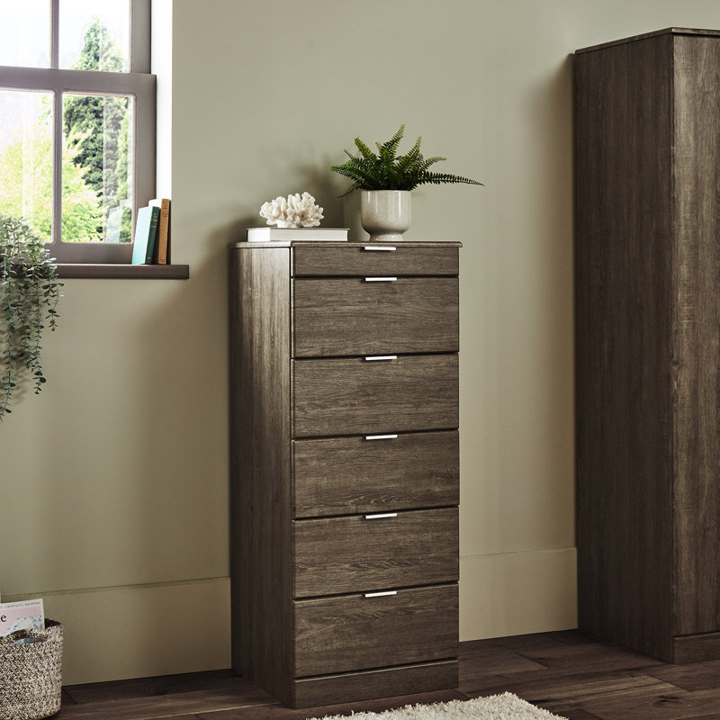 Nagata 50 cm W Chest of 5 Drawers, Dark Brown