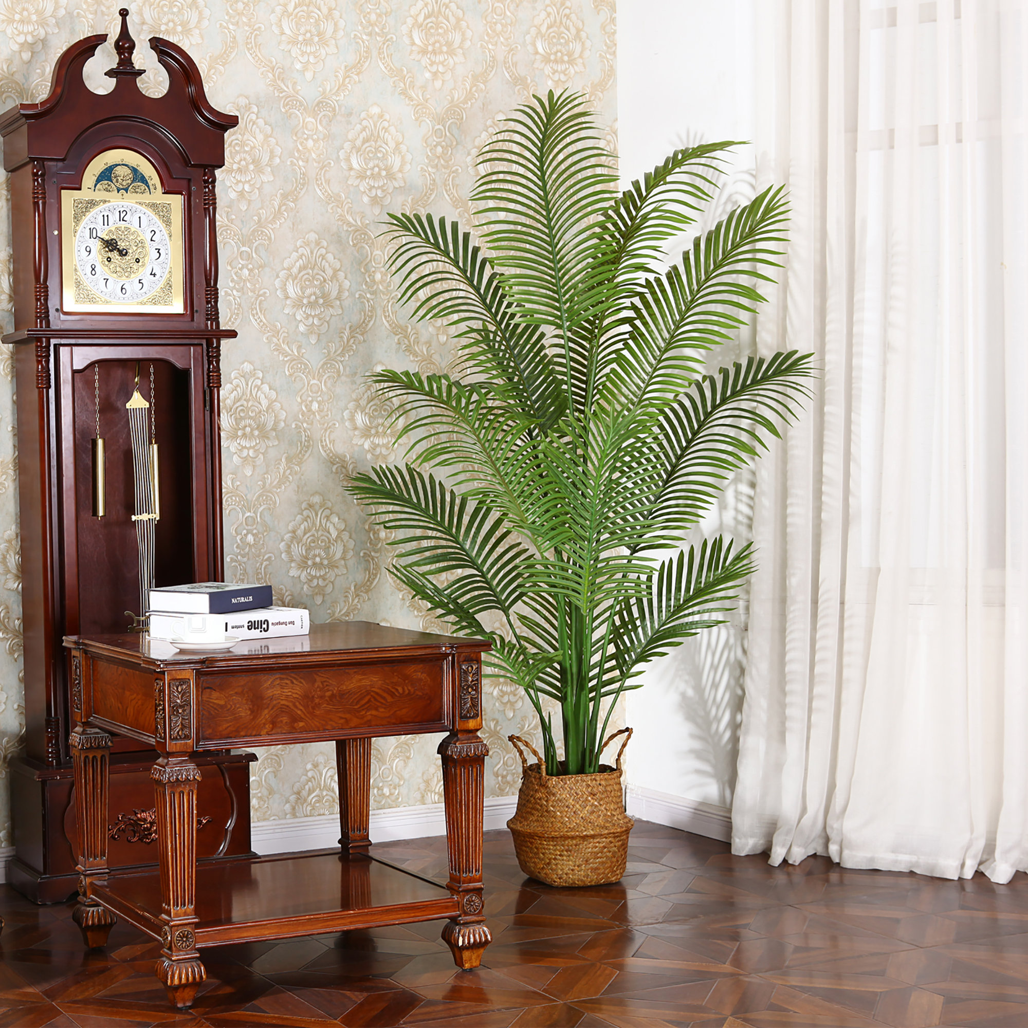 Primrue Adcock Artificial Palm Tree In Basket, Faux Palm Plant, Fake