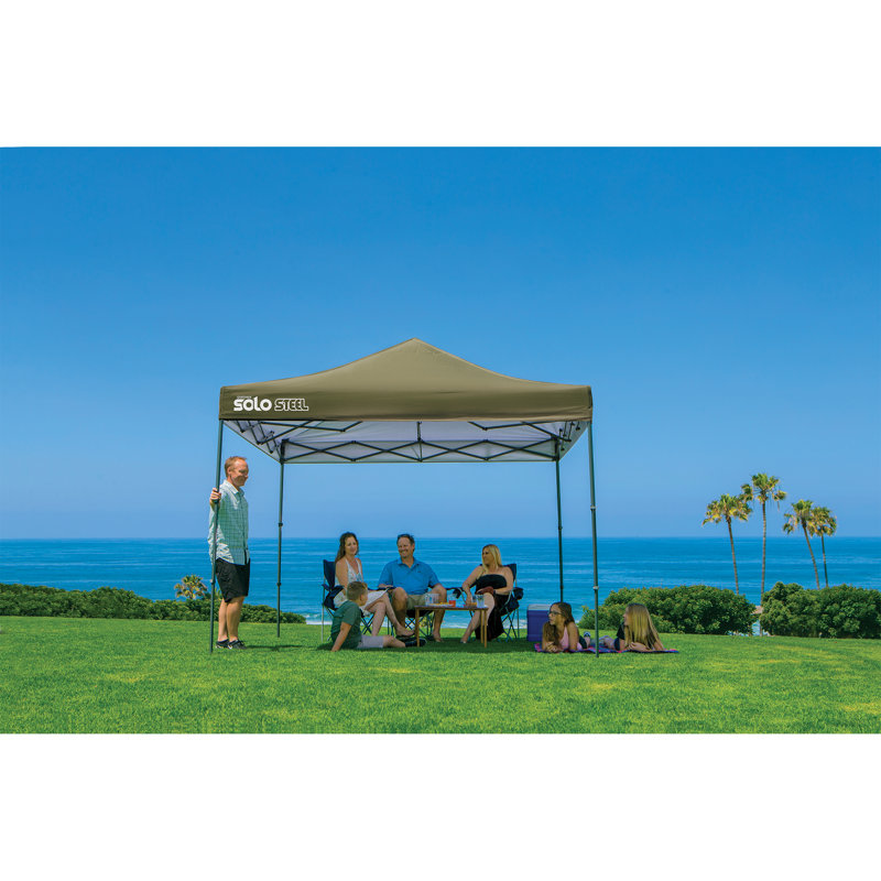 Olive Green 10' x 10' Steel Pop-Up Canopy