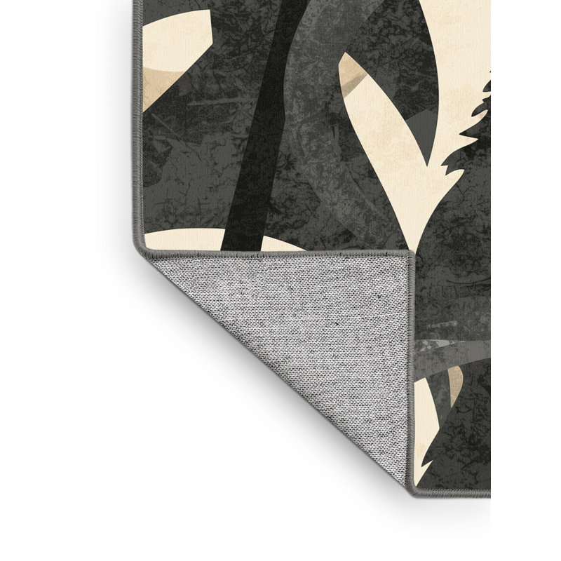 Tapis arc-en-ciel lavable à la machine Panameno brun et gris, 6 po de diamètre