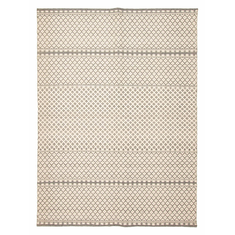 Tapis unique en kilim crème 5 pi 7 po x 7 pi 7 po Ankara
