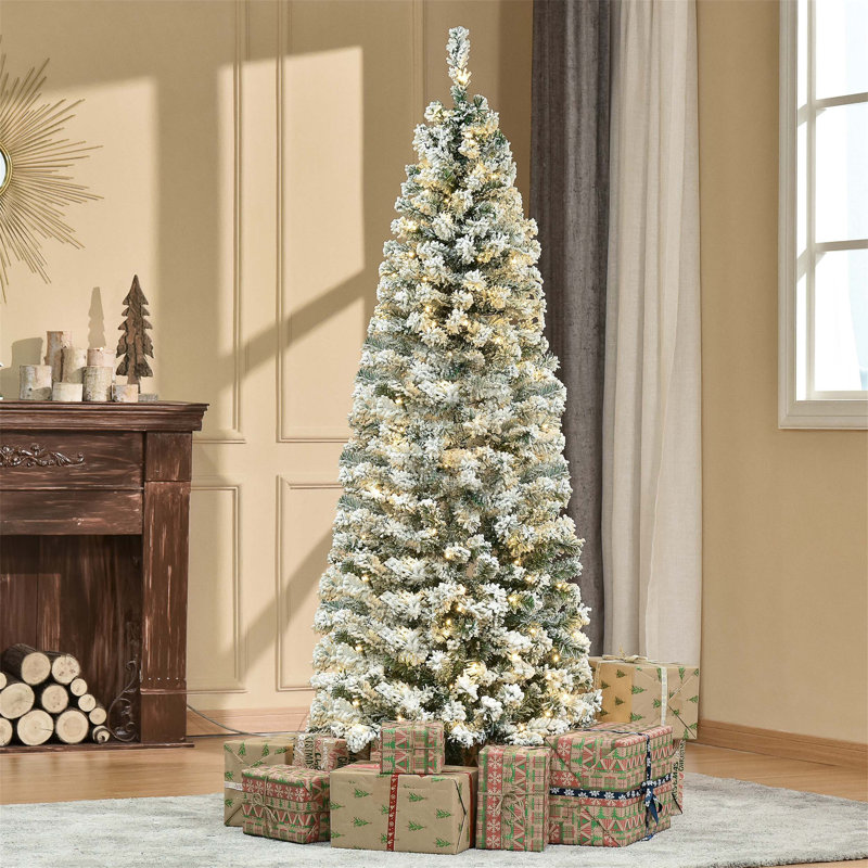 Arbre de Noël artificiel régulier (double) avec aiguilles blanches