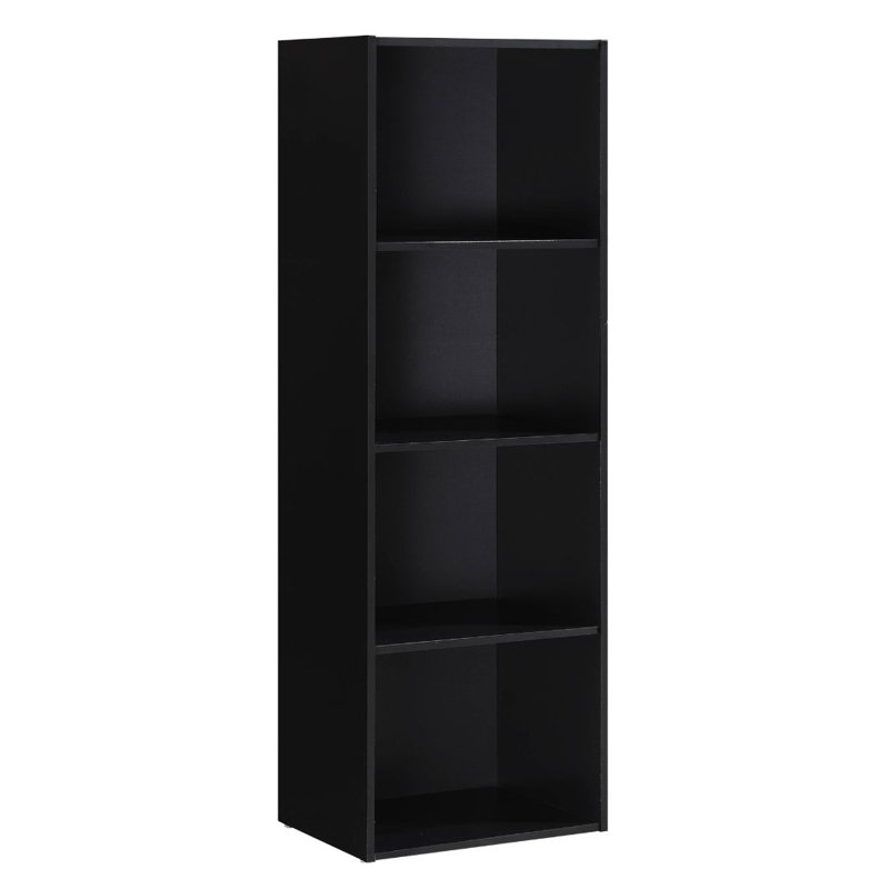 Tall Bookcase with Open Storage Bookshelf for Home or Office, (4 Shelves) 47.3"H x 15.9"W x 11.7"D, Black
