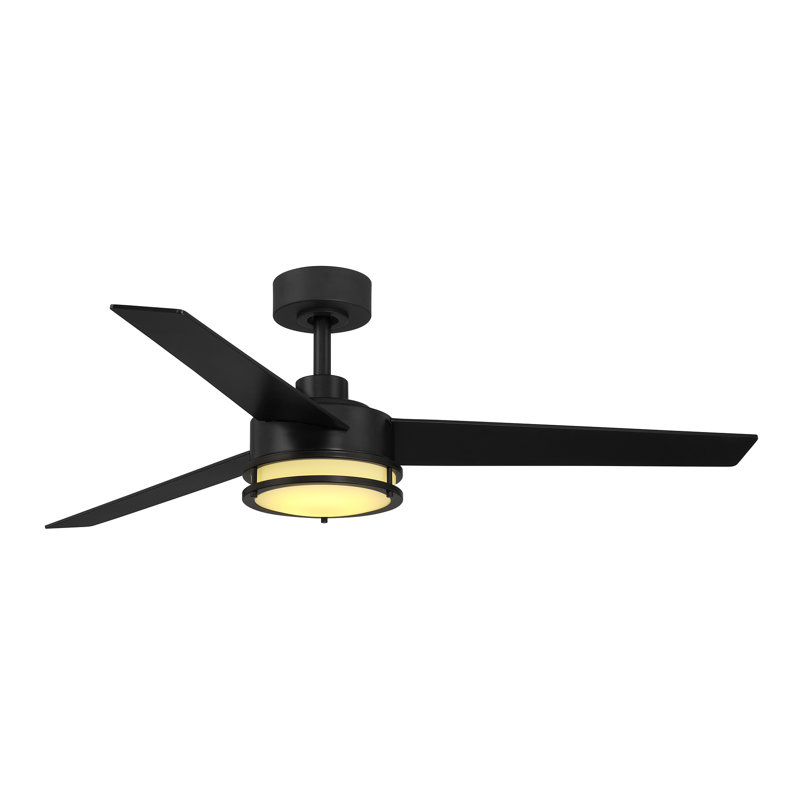 Pura 52'' Ceiling Fan with LED Lights, Matte Black