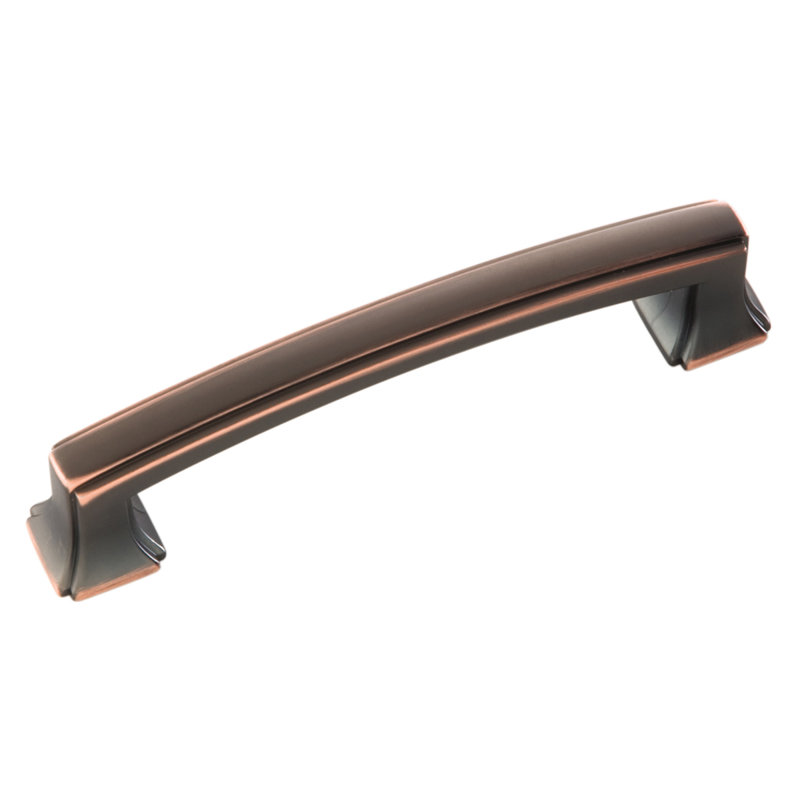 Bridges Collection Handle Pull - 3-3/4" Center to Center Cabinet Pull Oil-Rubbed Bronze Highlighted - Transitional, Deco Hardware for Drawers & Cabinets