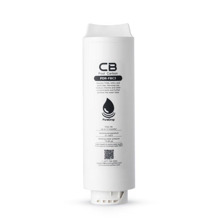 PureDrop PDR-FBC3 Post Carbon Replacement Filter Cartridge for PDR-3CUW System