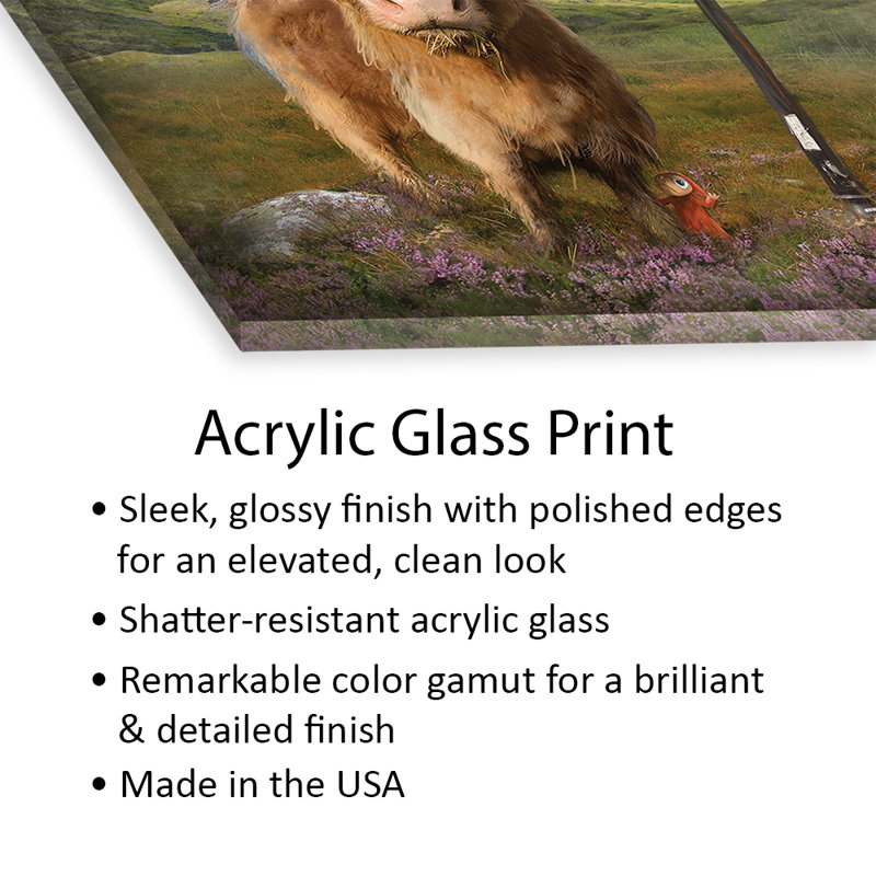 Impression de vache Highland sur verre acrylique