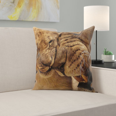 Housse et insert de coussin carré lion