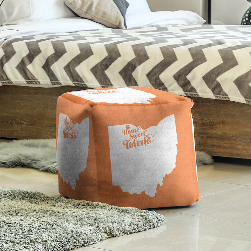 Repose-pieds à cubes ohio toledo, Orange