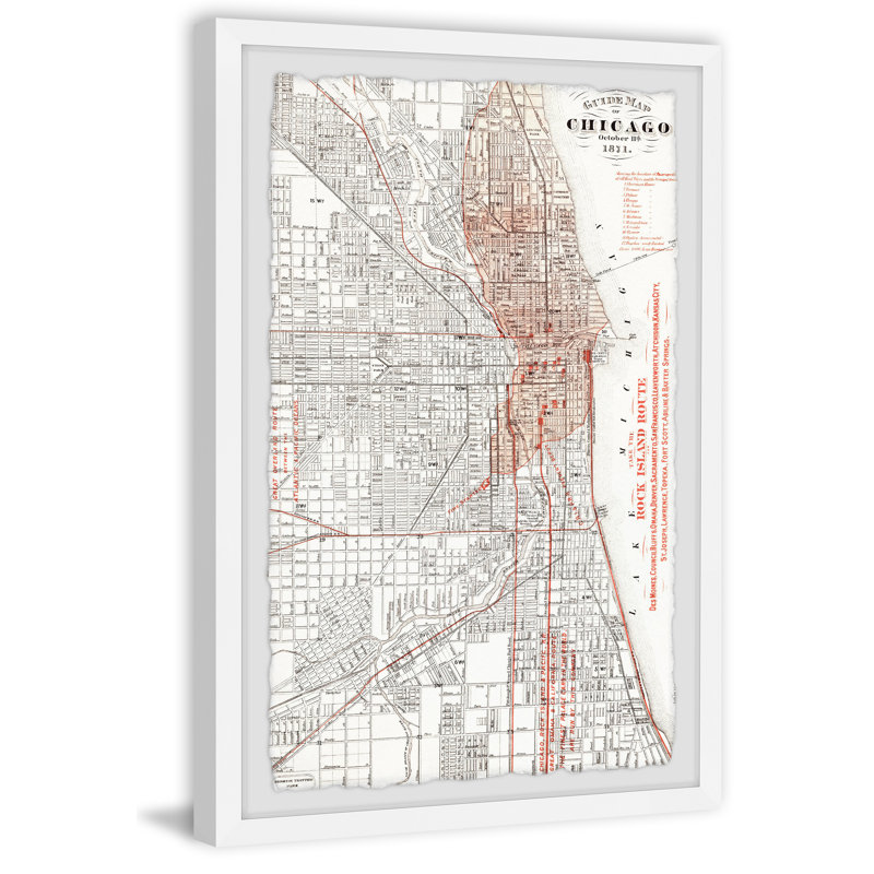 Carte de Chicago V - cadre photo, H 24 po x l 16 po x P 1,5 po