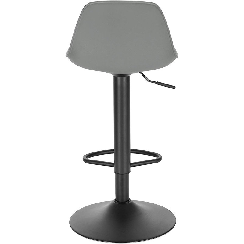 Iesha Swivel Upholstered Adjustable Height Counter Stool with Metal Frame, Grey