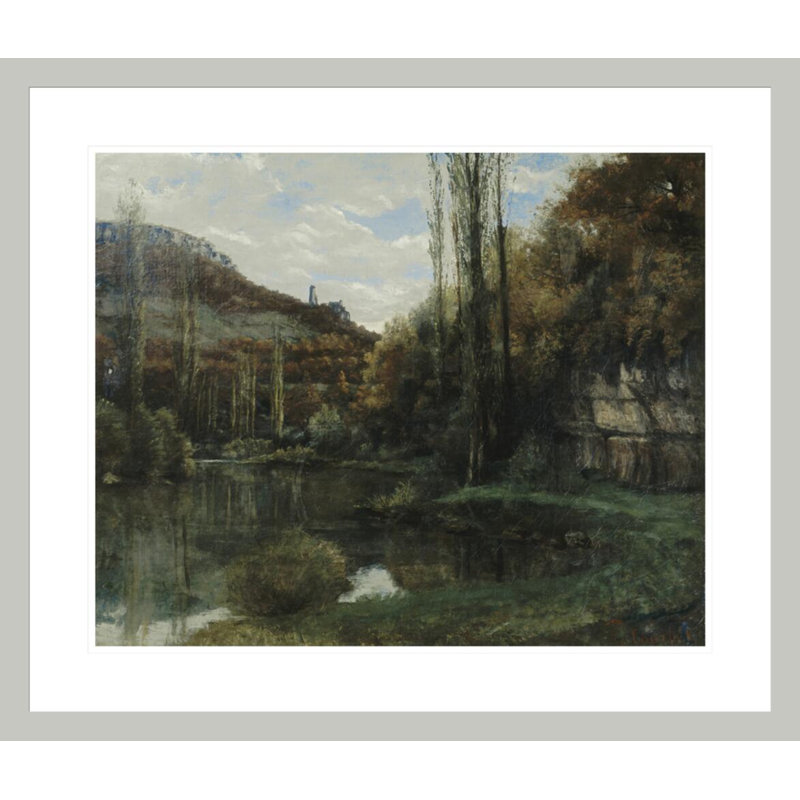 Le miroir «sur la rivière Loue à Scey-en-Varais près d'Ornans» par estampe numérique encadrée, 23.5" H x 27.53" W