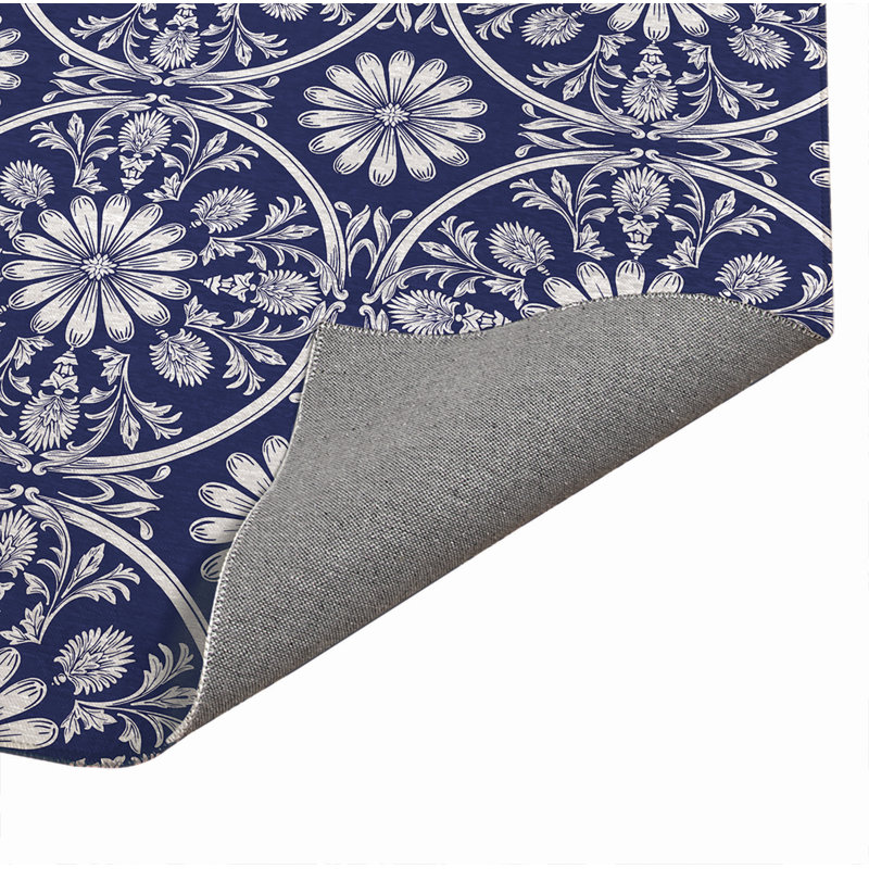 Tapis de bureau Daisy Tile, L 48 po x P 72 po, Marine