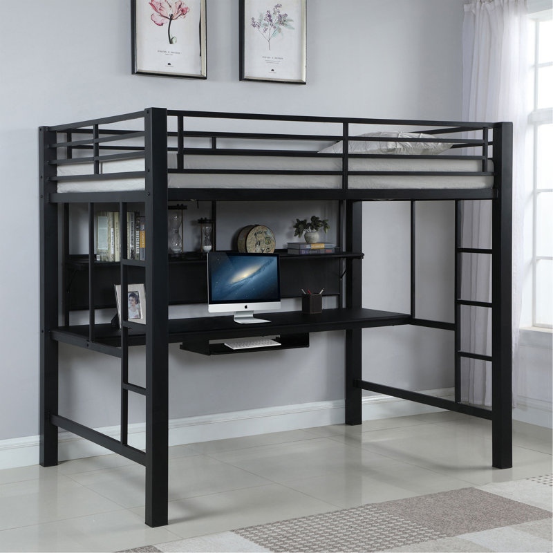 Ranier Black Full Workstation Loft Bed