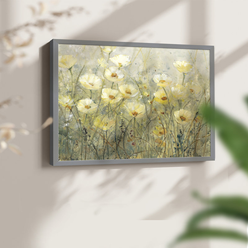 Été en fleurs I - reproduction encadrée - réarmable, H 8 po x l 10 po, Gris