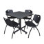 Table de salle de repos carrée Nicklo, chaises empilables 4 M-32668299-32668304-40142455